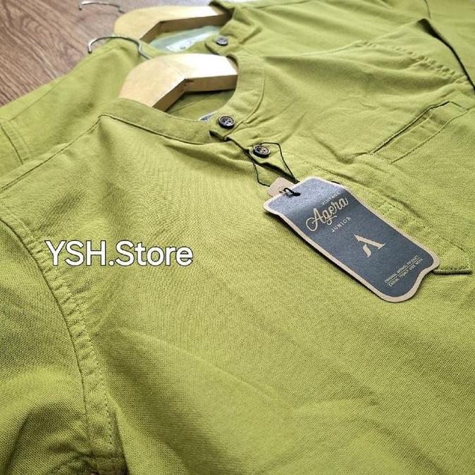 Avocado Baju koko Couple Ayah dan Anak Lengan Panjang dan Pendek Kancing Setengah Agera Orinal