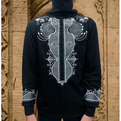 Kaos Muslim KOKO Turtle Neck Lengan Panjang Bahan Soft Babyterry Model Bordir KOKO Hitam Abu Muda Ku