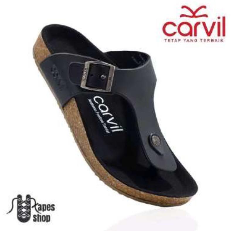 NEW PROMO Sandal Pria Carvil kulit Terbaru original / Sandal Kulit Pria / Sandal Jepit Pria / Sandal
