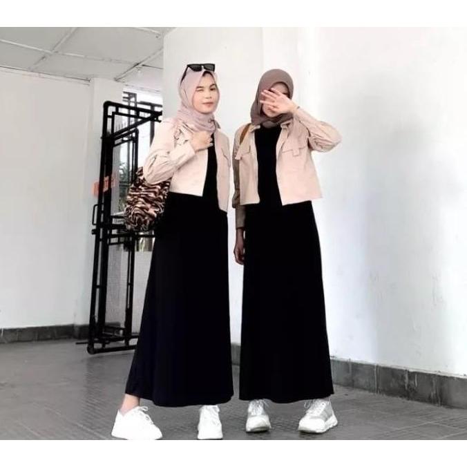 Gamis Inner Dress Tanpa Lengan Manset Baju Wanita Gamis Inner Buntung Bahan Lembut Termurah