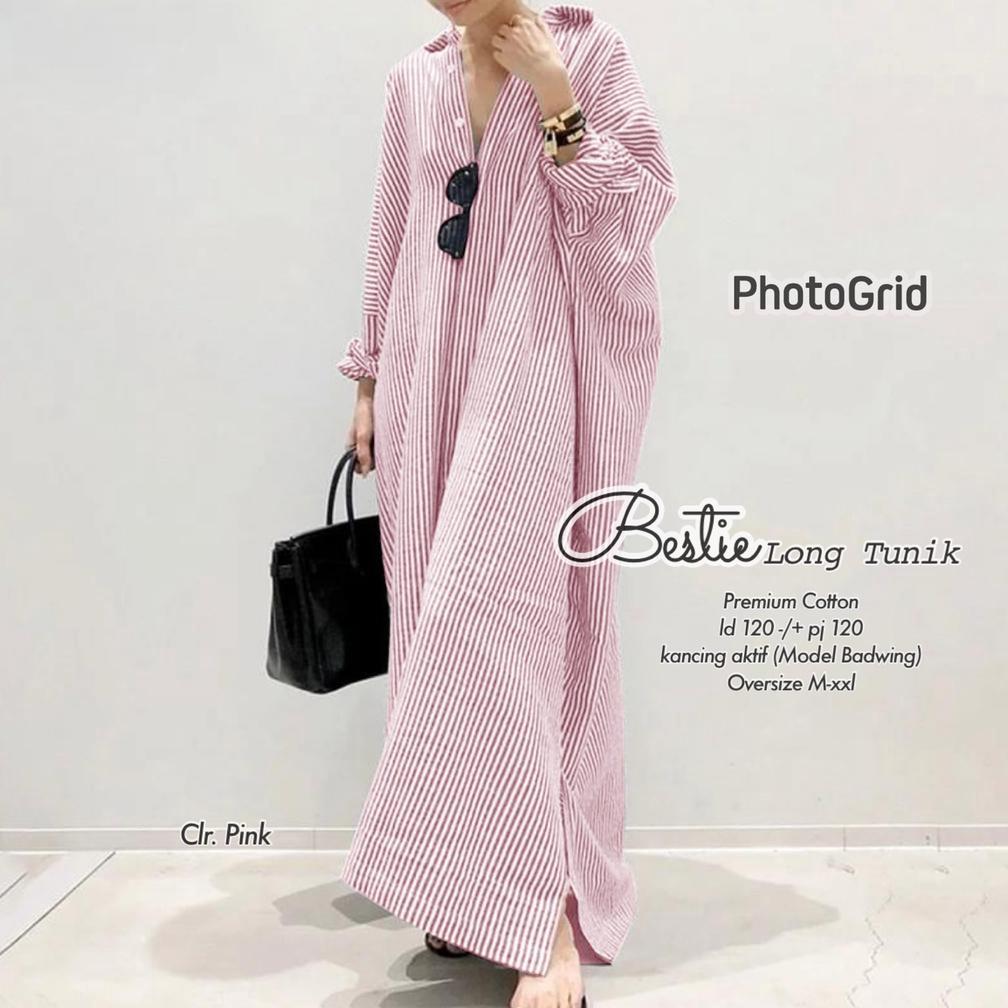BEST SELLER BESTIE LONG TUNIK/TUNIK KOREAN STYLE/TUNIK WANITA HIJAB/TUNIK KEKINIAN/LONGTUNIK TERBARU