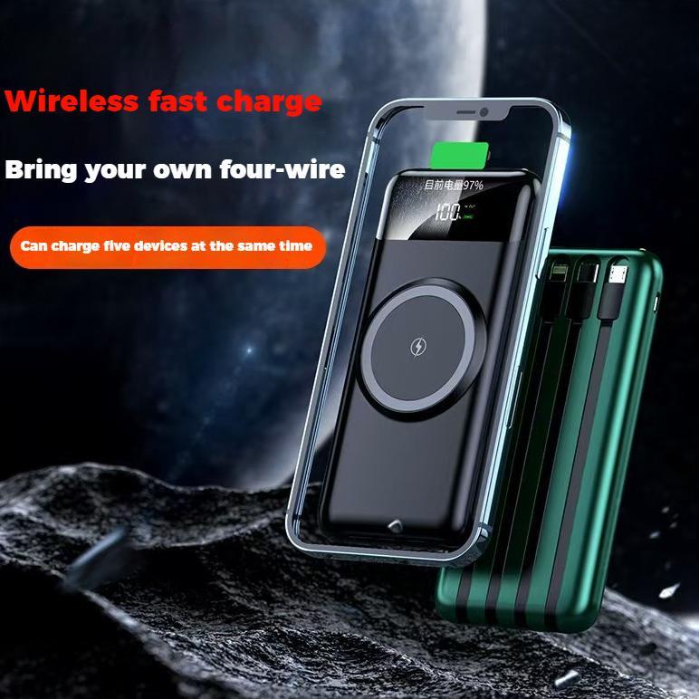 New Powrise Wireless Wireless Powerbank 20000Mah Powerbank Wireless Dengan Kabel Power Bank 20000Mah