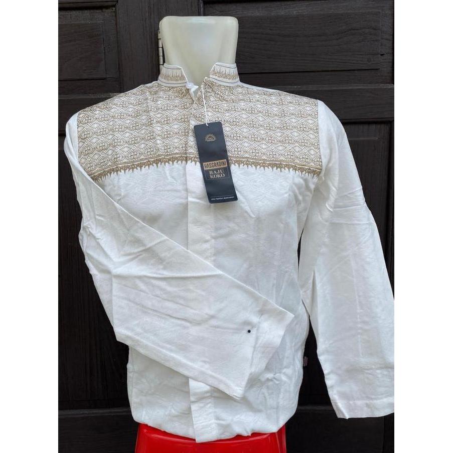 Baju Koko Pria Dewasa Hasgradini Katun Jaguar Motif Dada / Baju Muslim Pria Premium