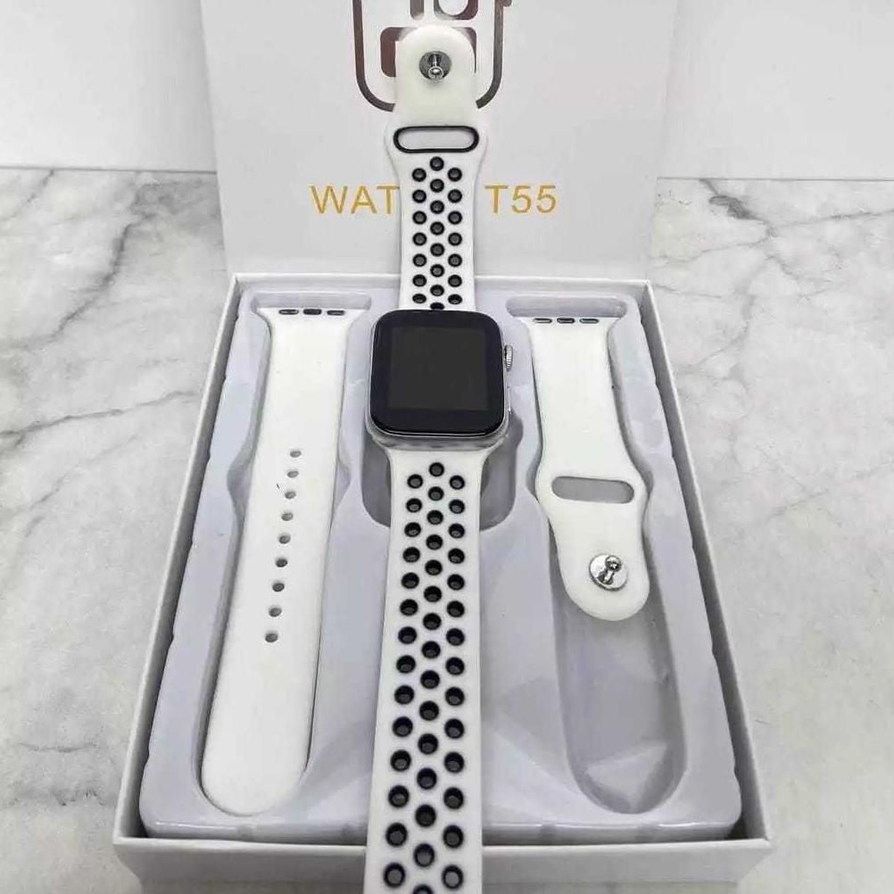 BESTPROMO JAM TANGAN SMARTWATCH T55 DAPAT 2 TALI / T500 / T500+ BLUETOOTH CALL TOUCHSCREEN JAM TANGA