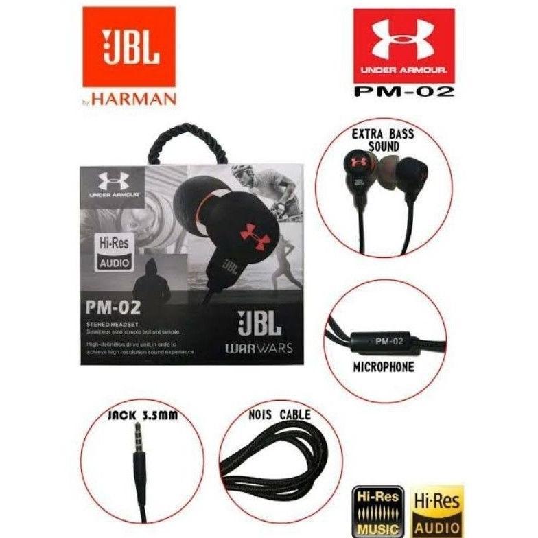 BIG PROMO <PROMO> JBL PM-02 ORI HEADSET HI-RES AUDIO STEREO SUPER BASS ADA MIC BISA BUAT TELP EARPHO