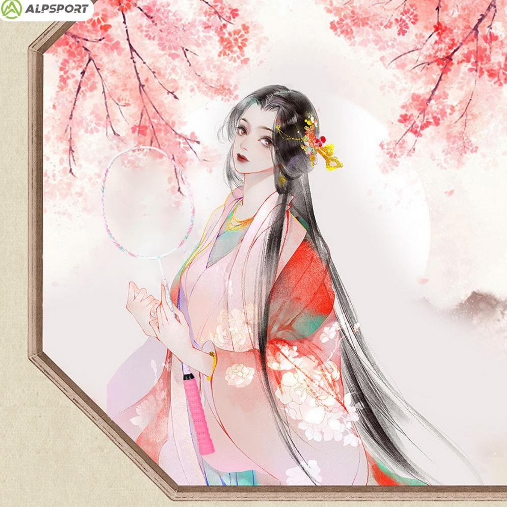 BIG SALE ALPSPORT New Cherry Badminton Racket 100% Serat Karbon Penuh Desain Asli Model Dewi Desain 