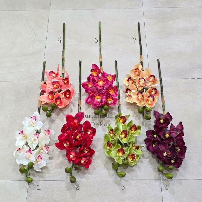 Anggrek Cimbidium Articicial Latex Bahan Premium / Cymbidium Latex Artificial ( Ada 7 Warna )