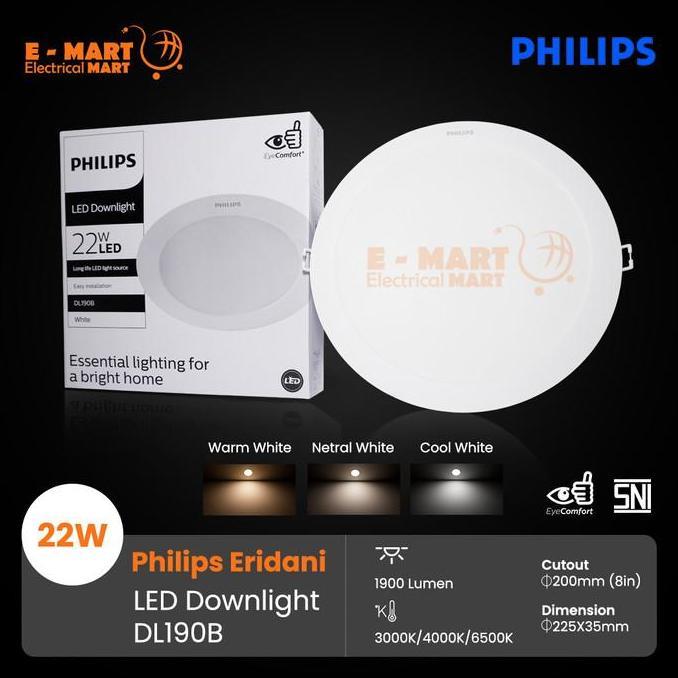 Allthebest Downlight LED PHILIPS ERIDANI 22W 8inch 22 Watt DL190B 22 W 22Watt
