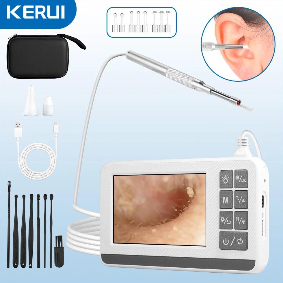 KERUI 4.3 Inch IPS Screen Otoscope Camera Earwax Removal 3.9MM Ear Inspection Endoscope Waterproof E