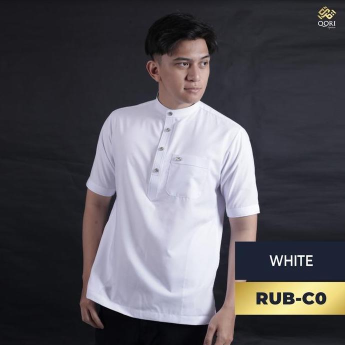 Qori Apparel Snature White Series Baju Koko Casual Pria (Lengan Panjang)
