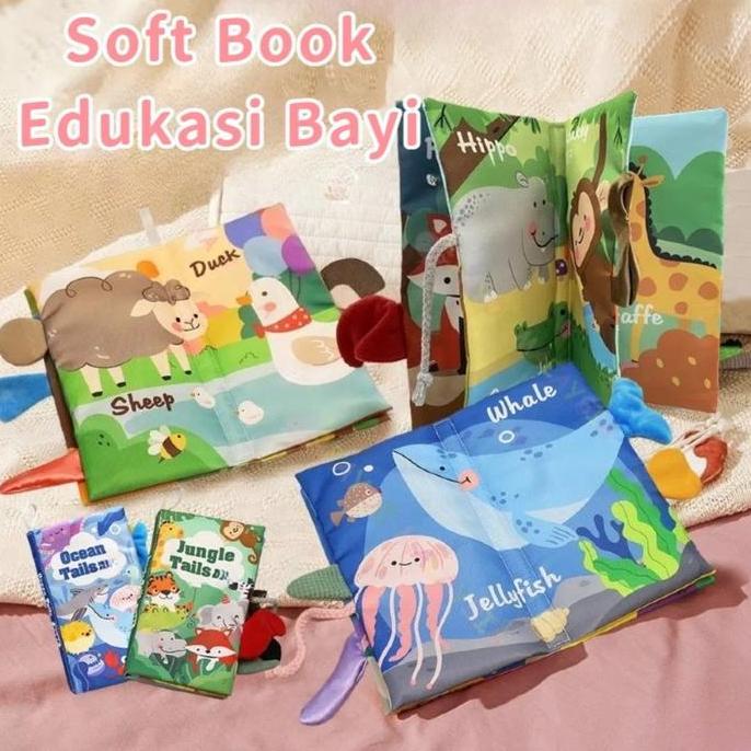 Buku Kain Edukasi Anak Usia Dini/buku Ekor Kunyah 3D Antisobek Untuk Usia 0-3 Tahun, Mainan Edukatif