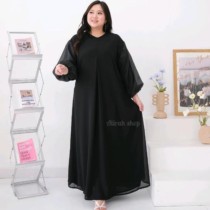 gamis ceruty polos jumbo Ld128 Ld140 terlaris