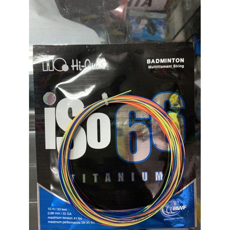 Lansungkirim- Senar Badminton New Hiqua Iso 66 Titanium Rainbow Original