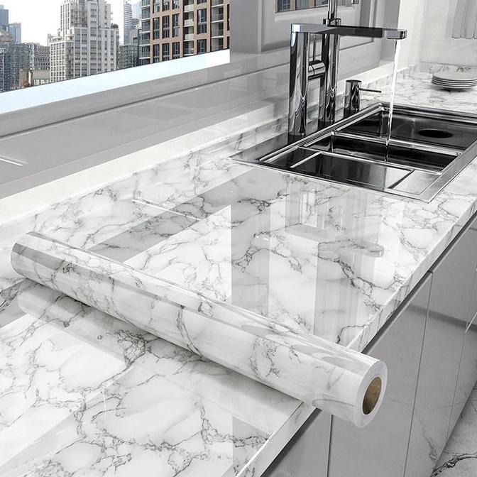 Stiker PVC Motif Marmer PVC Sheet Lebar 60 cm