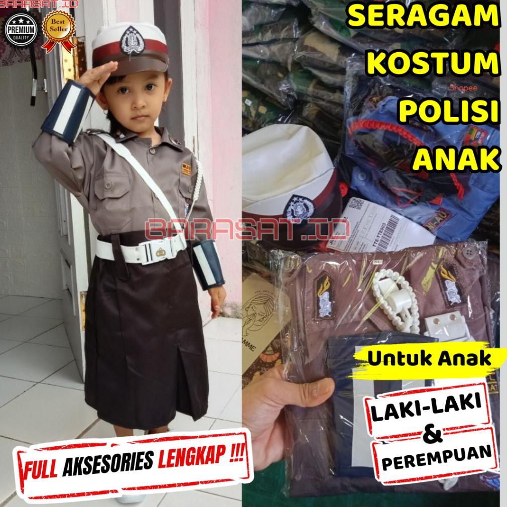 Baju Lengkap Perayaan Fashion Show Polisi Anak Pilot Sekolah Tk Sd Paud Full Aksesories  Cewek Cowok