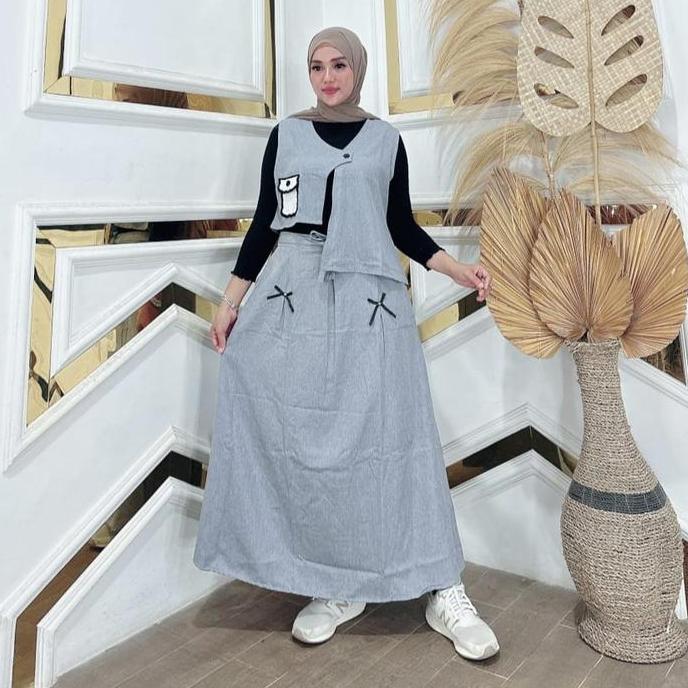 Kamari One Set Rompi Katun Fashion Muslim Wanita Kekinian