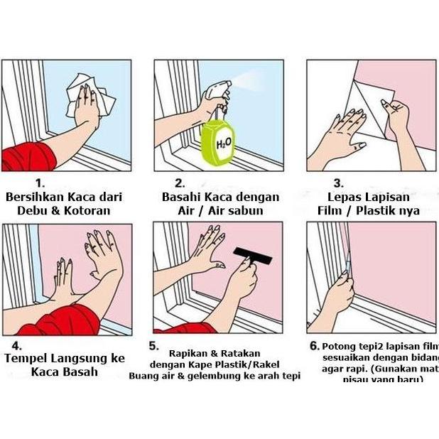 Stiker kaca jendela pintu motif premium kaca film sunblast