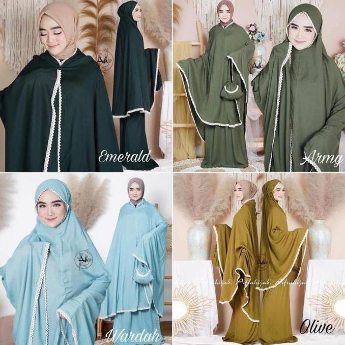 Mukena Dewasa 2in1 Travel Variasi Renda Mukena Rayon 2in1 Travelling Mukena Resleting Dagu Rukuh Muk