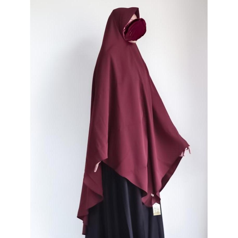 yuraz pad anthem khimar cutting v kerudung bergo wolfis premium mahzhuuzh khimar Panjang Syari Musli