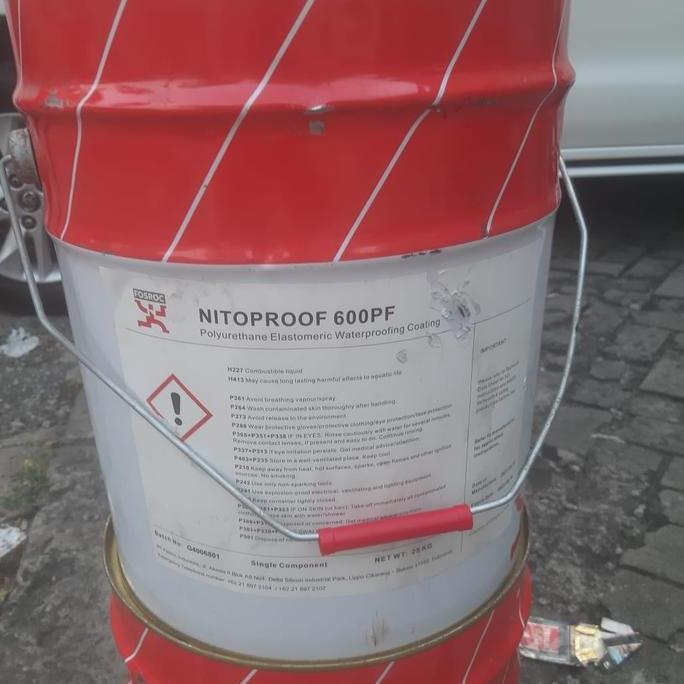 nitoproof 600 PF fosroc/memrane liquid waterprofing elastis cocok untuk waterprofing spandek seng bo