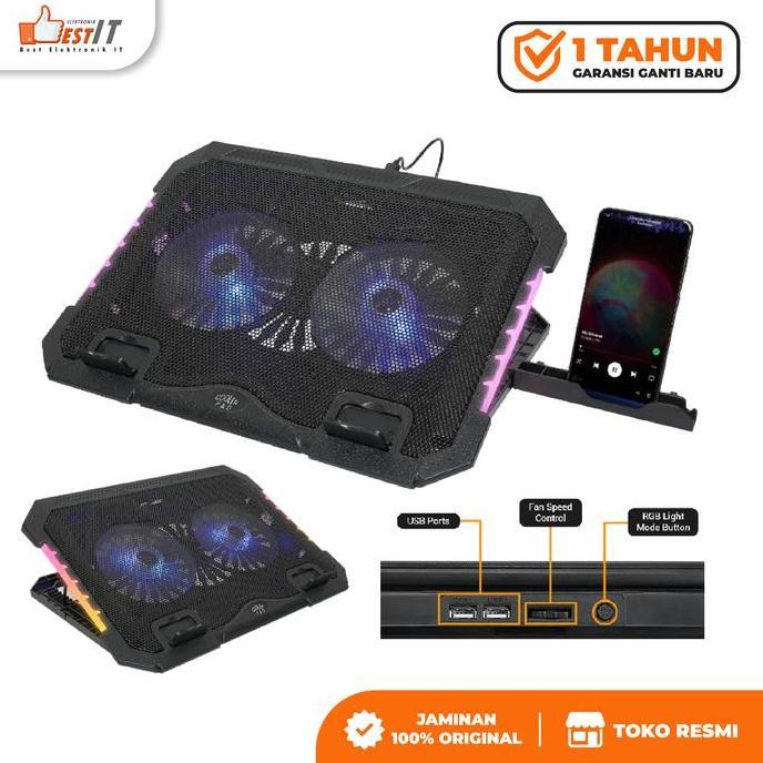 Cooling Pad Laptop Gaming RGB MTECH S-900 Kipas Pendingin Laptop Kipas Cooler