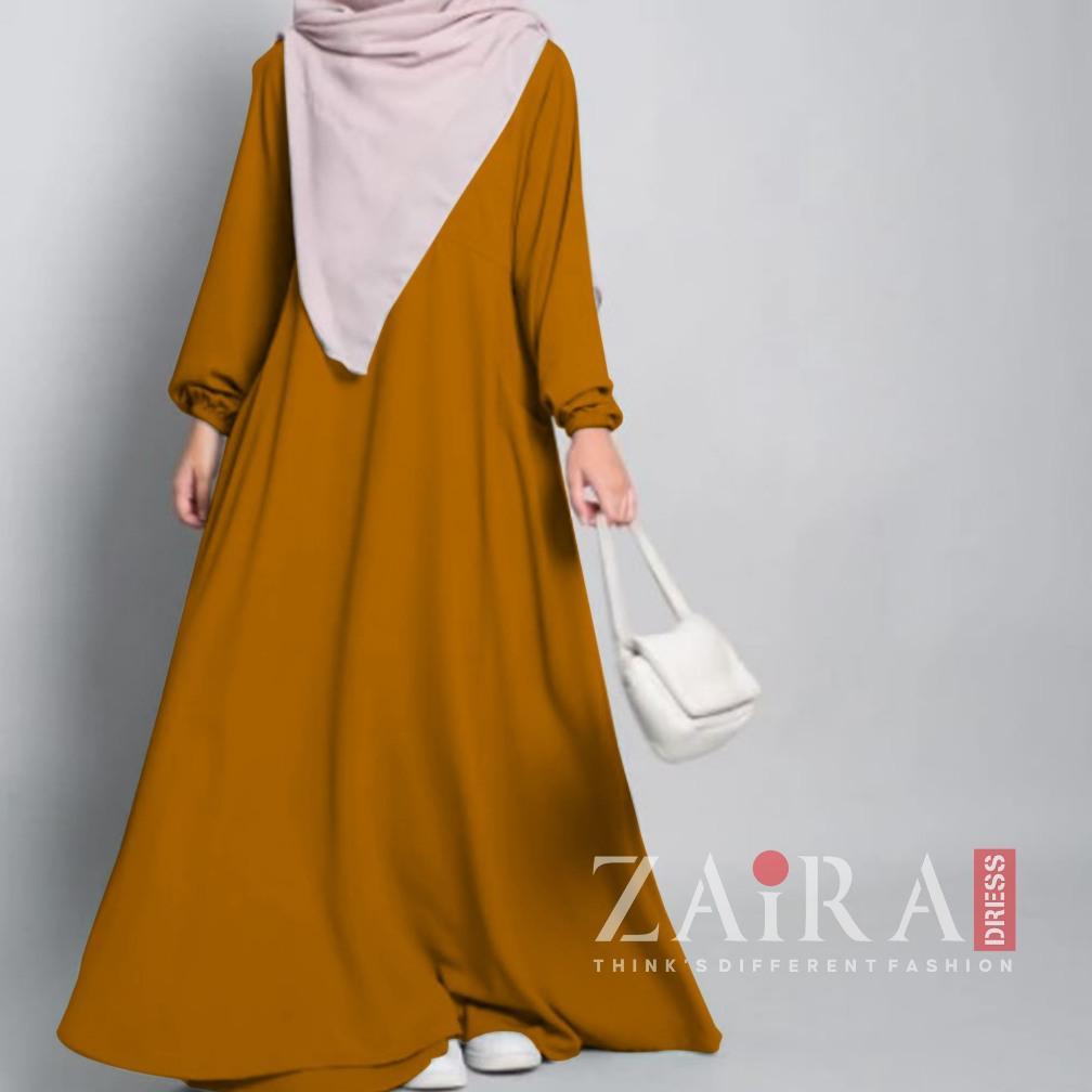 Zairadress Abaya Turkey lengan Karet/ Basic Abaya Polos / Wanita lengan karet Line A