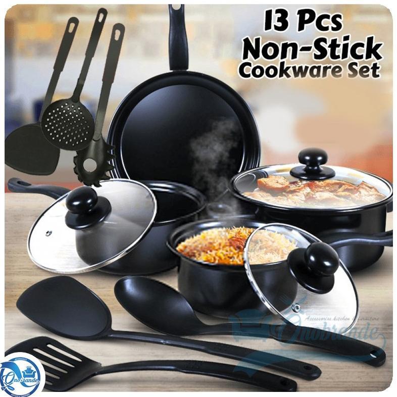 DISKON COOKWARE SET / ALAT MASAK 1 SET 13 PCS / PANCI MASAK SET / 13 PCS / PANCI SERBAGUNA LENGKAP U