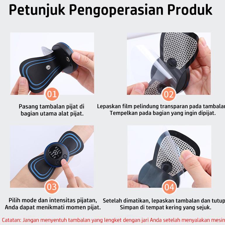 BEST SELLER ALAT PIJAT ELEKTRIK EMS TEMPEL KABEL USB MULTIFUNGSI RECHARGING TERAPI LEHER PUNGGUNG PI