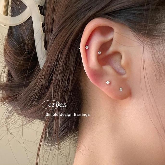 Gasajasii- Ear Partner-999 Silver Kalung Anting-Anting Perak Murni 999 Tahun , Model Baru, Populer, 