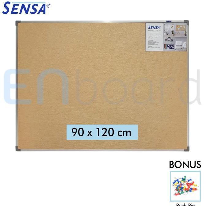 Softboard Cork Pin Board / Papan Mading Gantung Sensa 90 x 120 cm