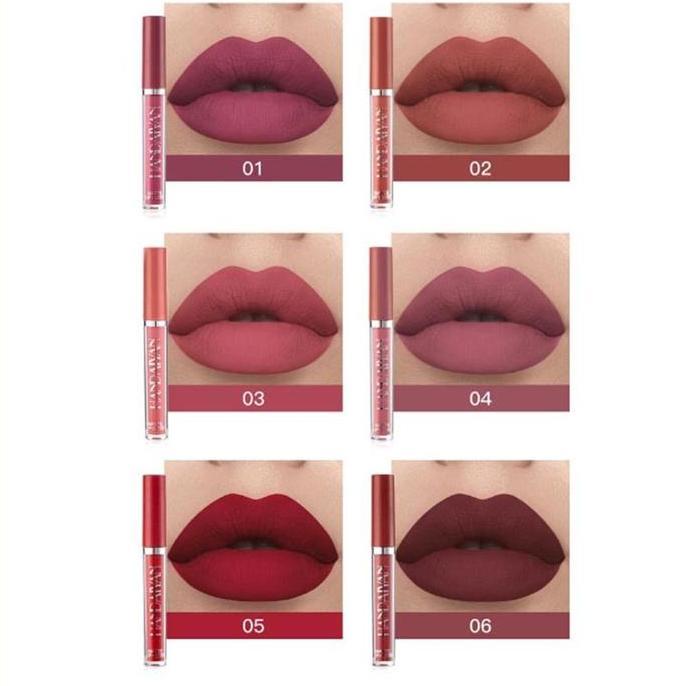 Lansungkirim- Alnece#001  Lasting Glossy Lipgloss 6-Pack Liquid Lipstick Gloss Lipstik