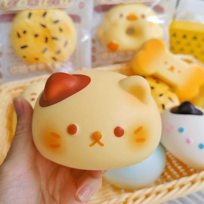 BRAZARSTORE45 - SQUISHY HACHIMI LICENSED GAMEBOT GAMEBOY CALICO CAT DONAT DUCK BABI PIG FACE SWEAT E