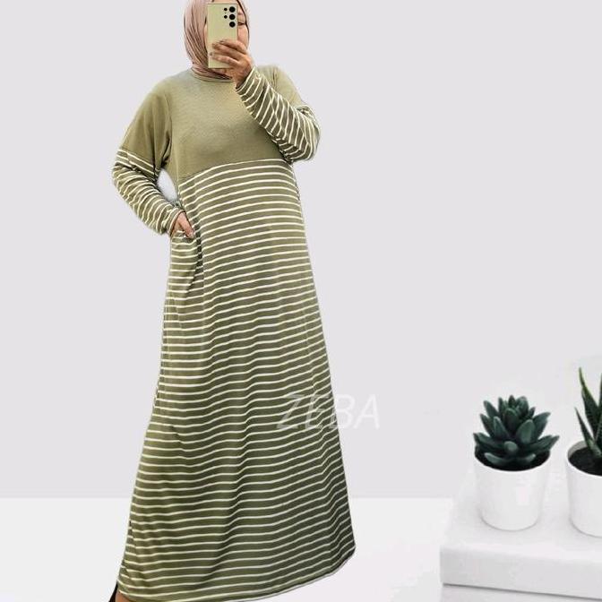 Zeba | Lina Gamis Kaos Knit Rib Jumbo LD120 Melar 150 cm Muat BB 70 - 110 kg PB 145 - 147 cm Baju Wa