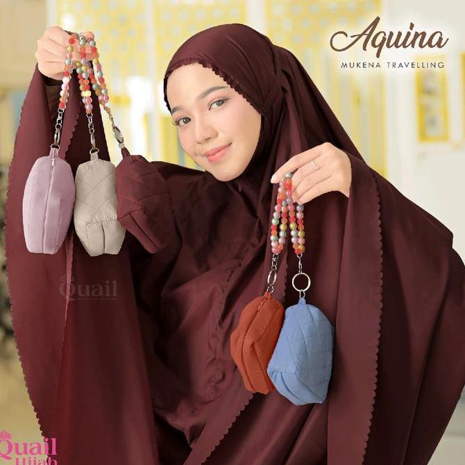 Mukena Aquina ori Quail Hijab / Mukena Traveling / Mukena mini