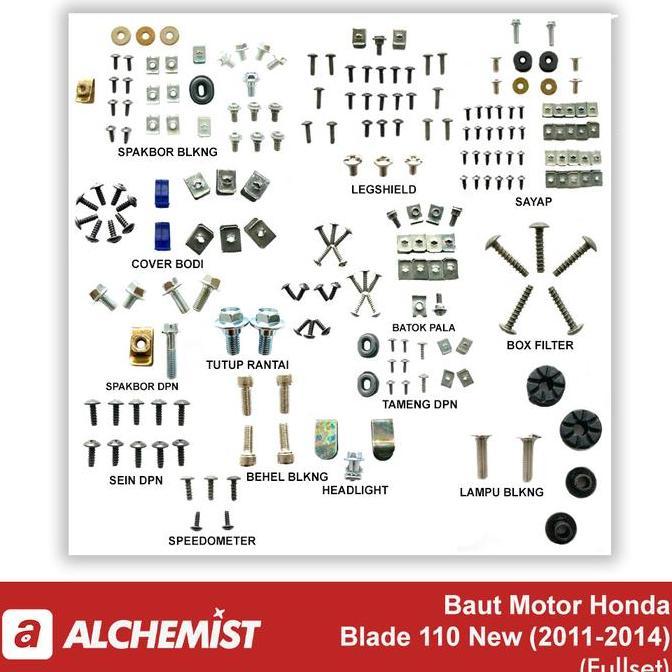 Baut Honda Blade 110 Full Set / Baut Honda Blade 110 Full Body