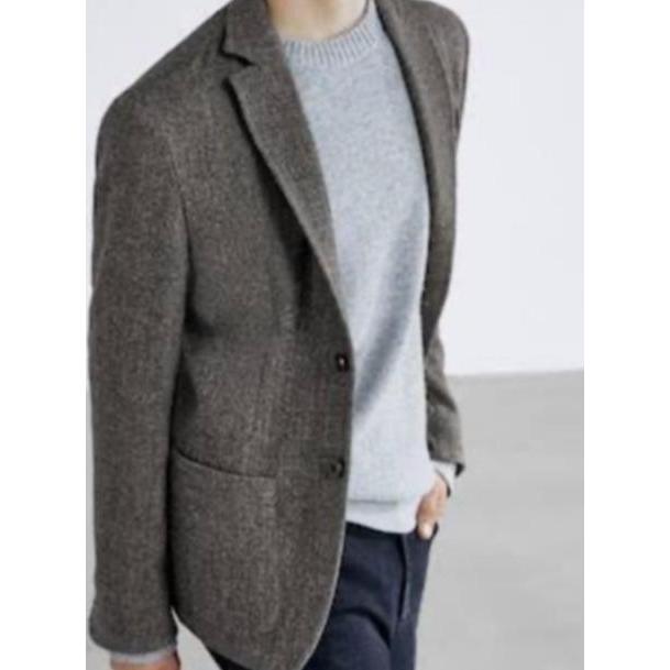 Original Massimo Dutti Herringbone Men's Casual Blazer - Men's Layering Piece - Outer Luaran Pria