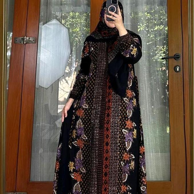 Gamis Set Hijab Batik Cap Pekalongan | Gamis Setorjoan Motif