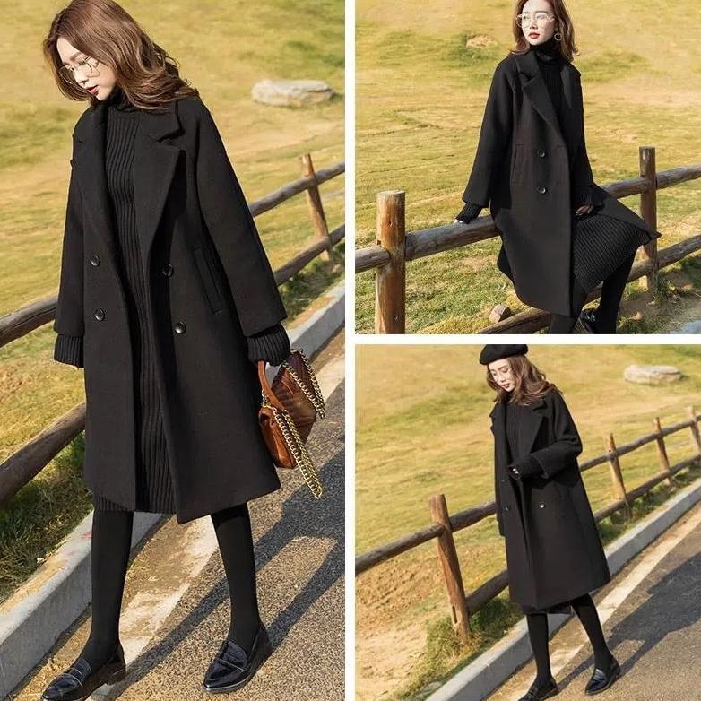WAJIB PUNYA jas long coat wanita panjang hangat korea musim dingin
