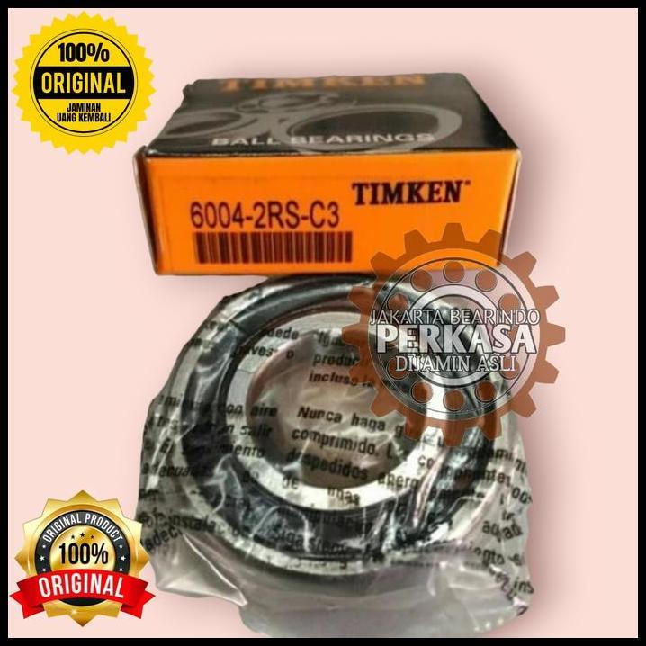 DISKON BEARING 6004 2RS / 60042RS C3 TUTUP KARET TIMKEN ASLI 20X42X12 