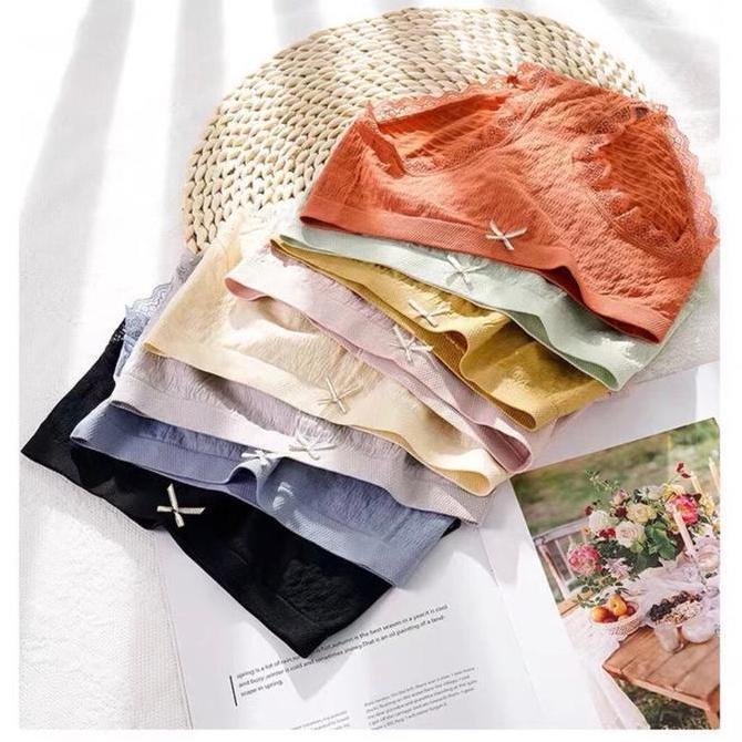 12Pcs CD 0253 Laparis Celana Dalam Wanita Rajut CD Motif Polos