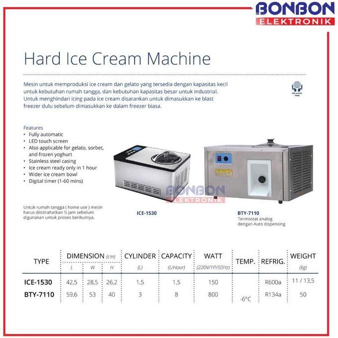 Grosir Gea Ice Cream Maker Ice 1530 - Mesin Pembuat Hard Ice Cream Ice1530