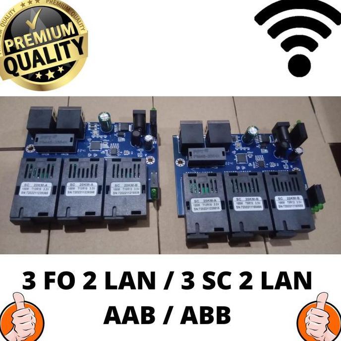 TERMURAH - KONVERTER 3 FO 2 LAN PCB