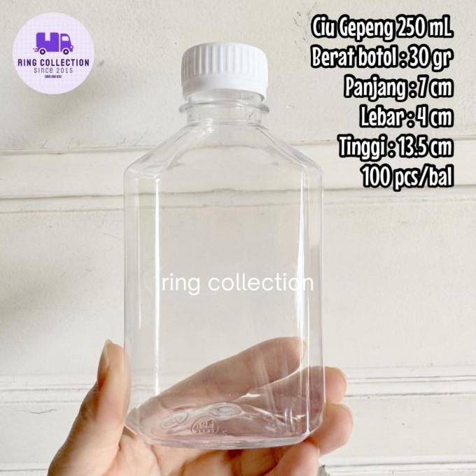 Botol Gepeng 250 ml botol CU 250 ml botol kemasan plastik 250 ml