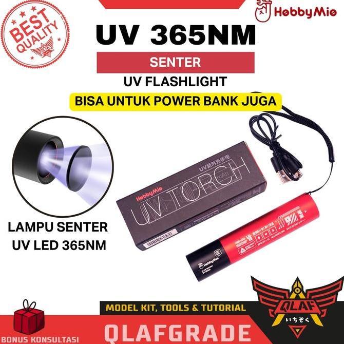 Senter UV 365nm Hobby mio LED UV Flashlight torch - lampu flashlight glow in the dark