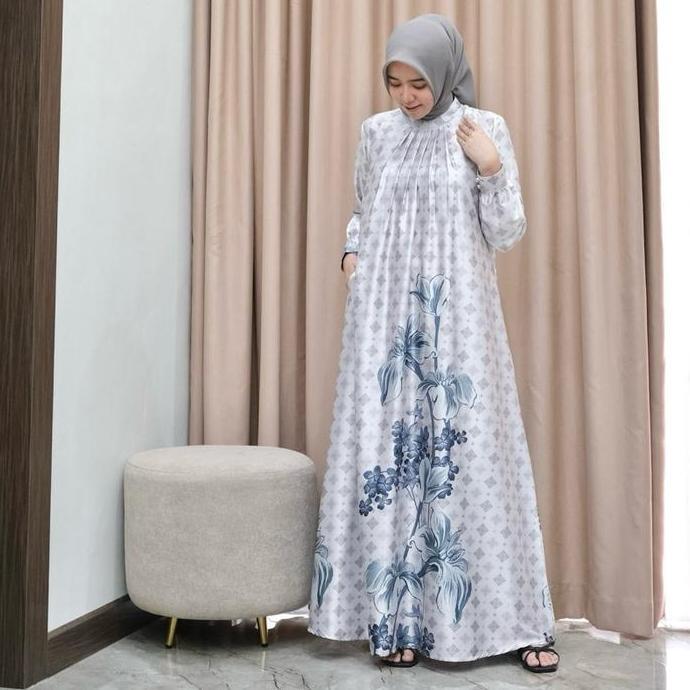SAFA DRESS - Dress Motif Silk Kancing Muslim Gamis Nyaman & Mewah