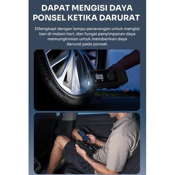 Vivan VTI02 Pompa Ban Mobil Tire Inflator Portable Elektrik LCD