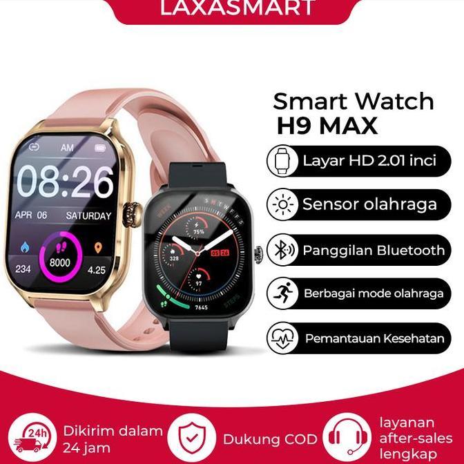Jam tangan smartwatch pria cewek,H9 ProMax,smartwatch android ios,parlent active smartwatch,jam pria