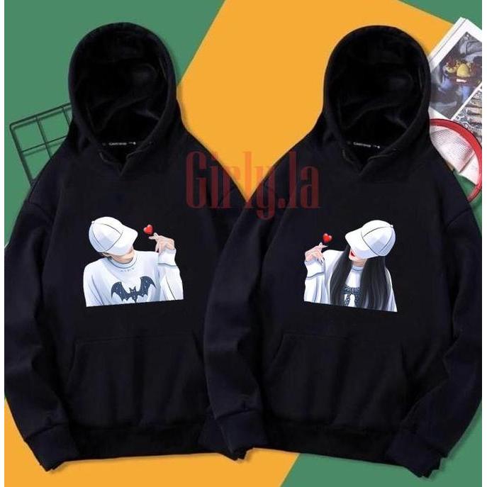 Switer couple pria wanita  / hoodie couple love pasangan cewe cowo love kekinian hoodie couple korea