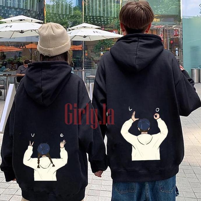Switer couple pria wanita Love / hoodie couple Love pasangan cewe cowo kekinian hoodie couple korea 