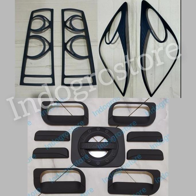 Paket Kompilt Garnish List Lampu Depan Belakang Cover Handle Outer Tangki Hitam Mobil Avanza New 200